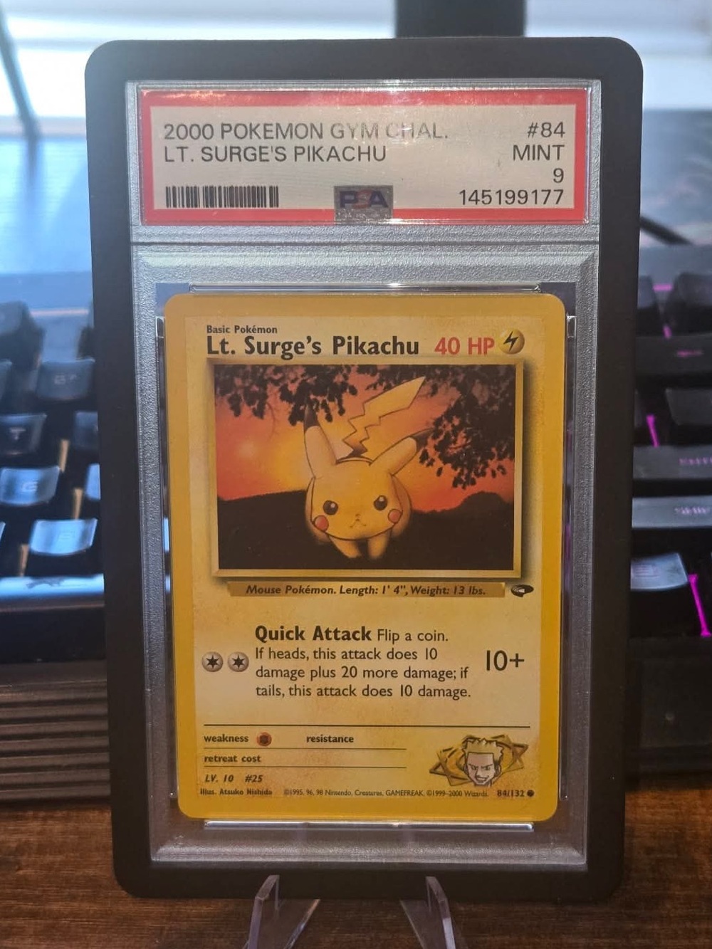 Lt. Surge’s Pikachu 2000 PSA 9